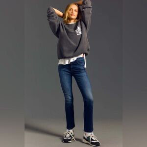 MOTHER The Mid Rise Dazzler Ankle “Heirloom” Straight Leg Denim Show